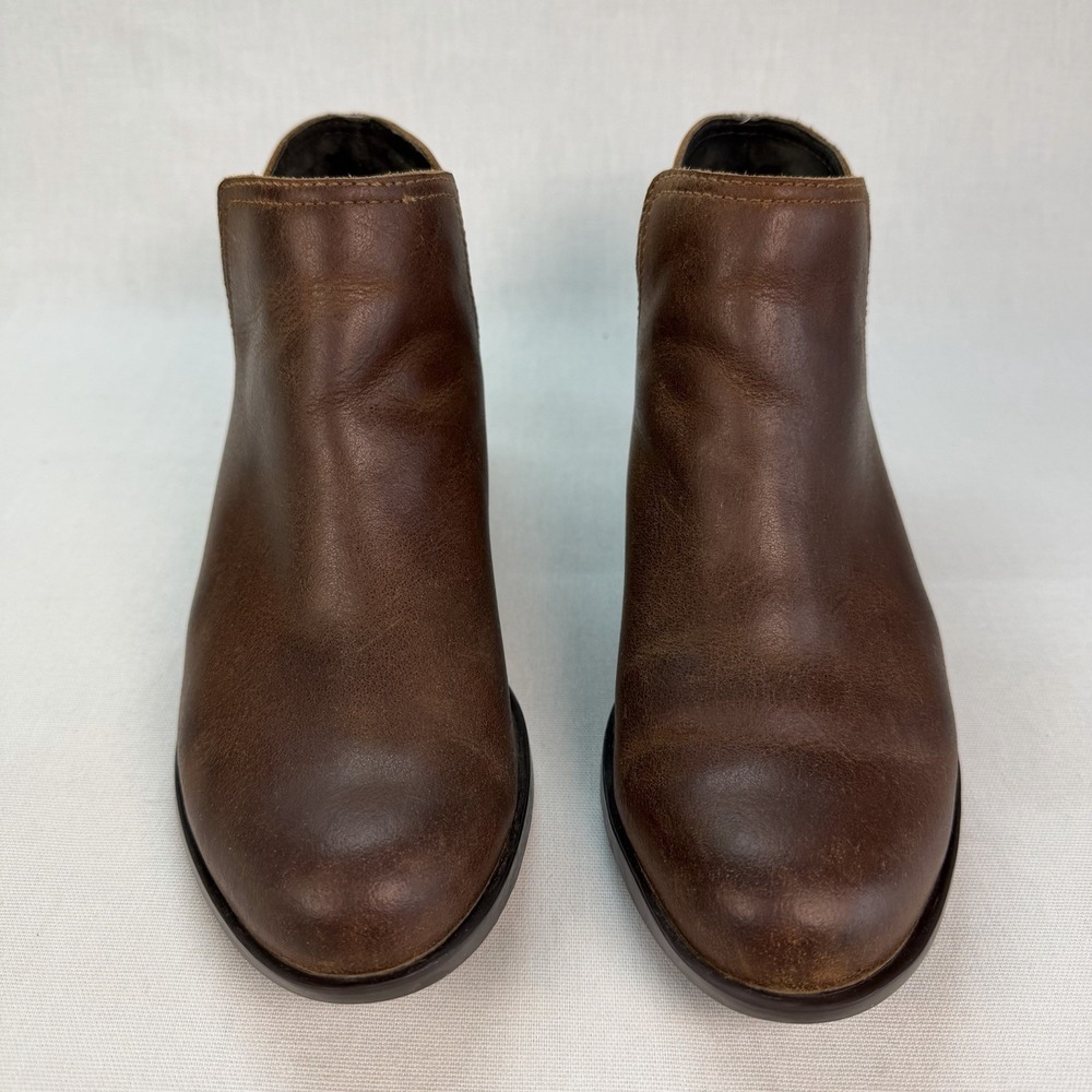 Sorel Boots Womens 7 Lolla Ankle Bootie Brown Leather Cut Out Block NL3780-242 - Picture 2 of 12